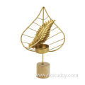 GOLD LEAF APPEARANCE IRON ORNAMENT (CANDLE HOLDER)